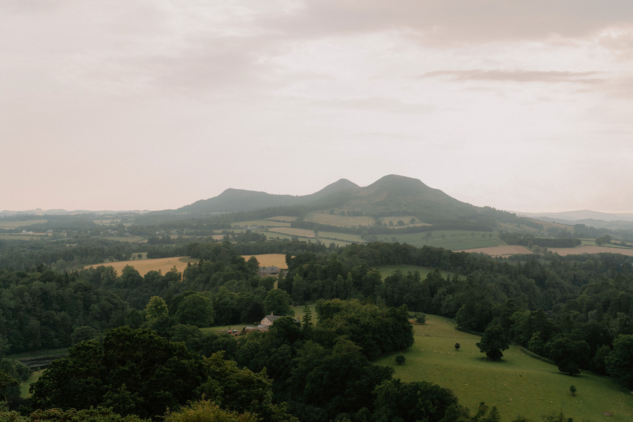 Scott's View at sunset and supper at the Buccleuch Arms