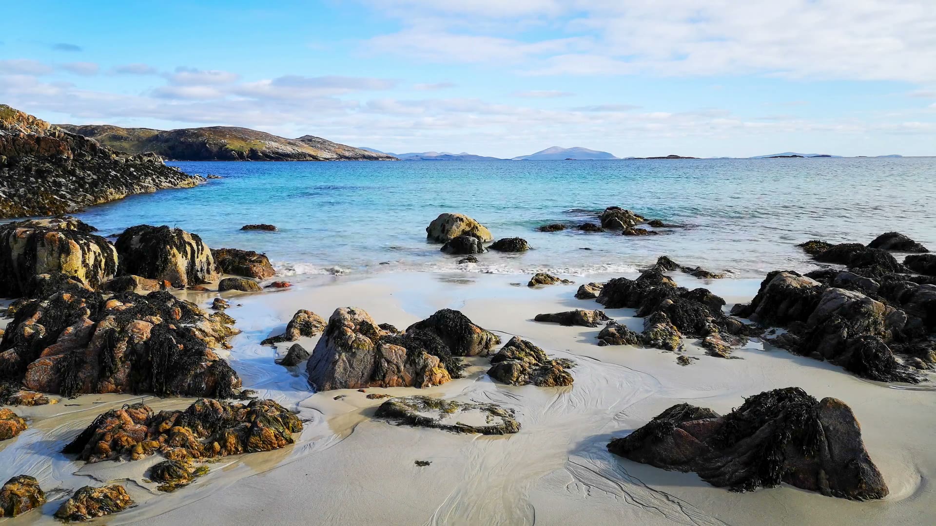 Huisinis beach and the old whaling station on North Harris