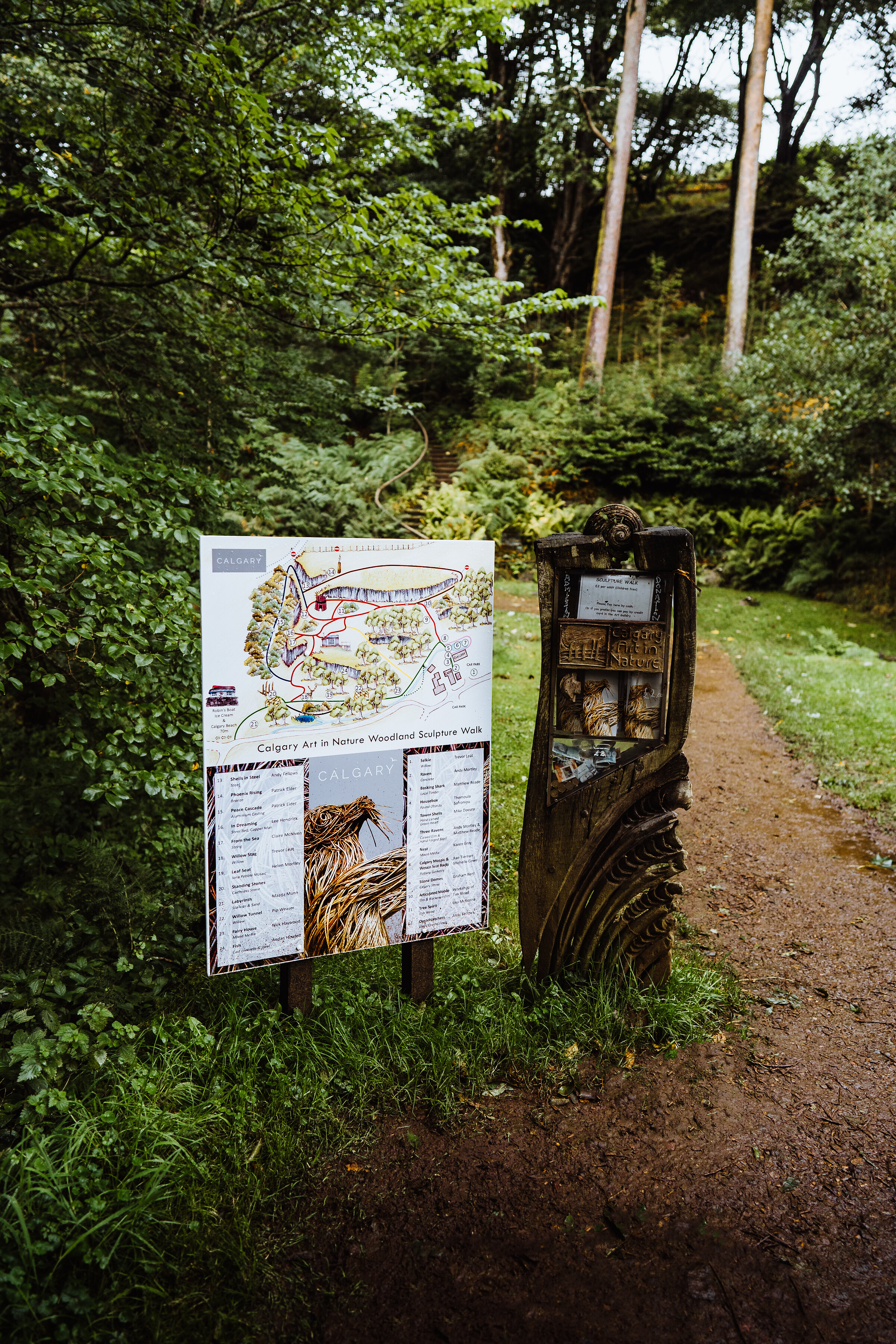Calgary Bay, the sculpture woods and lunch at Calgary