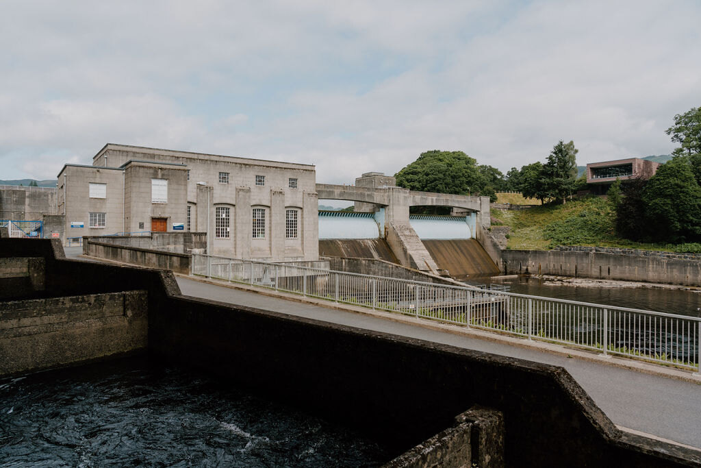 Pitlochry Dam at dusk and supper at Port-na-Craig