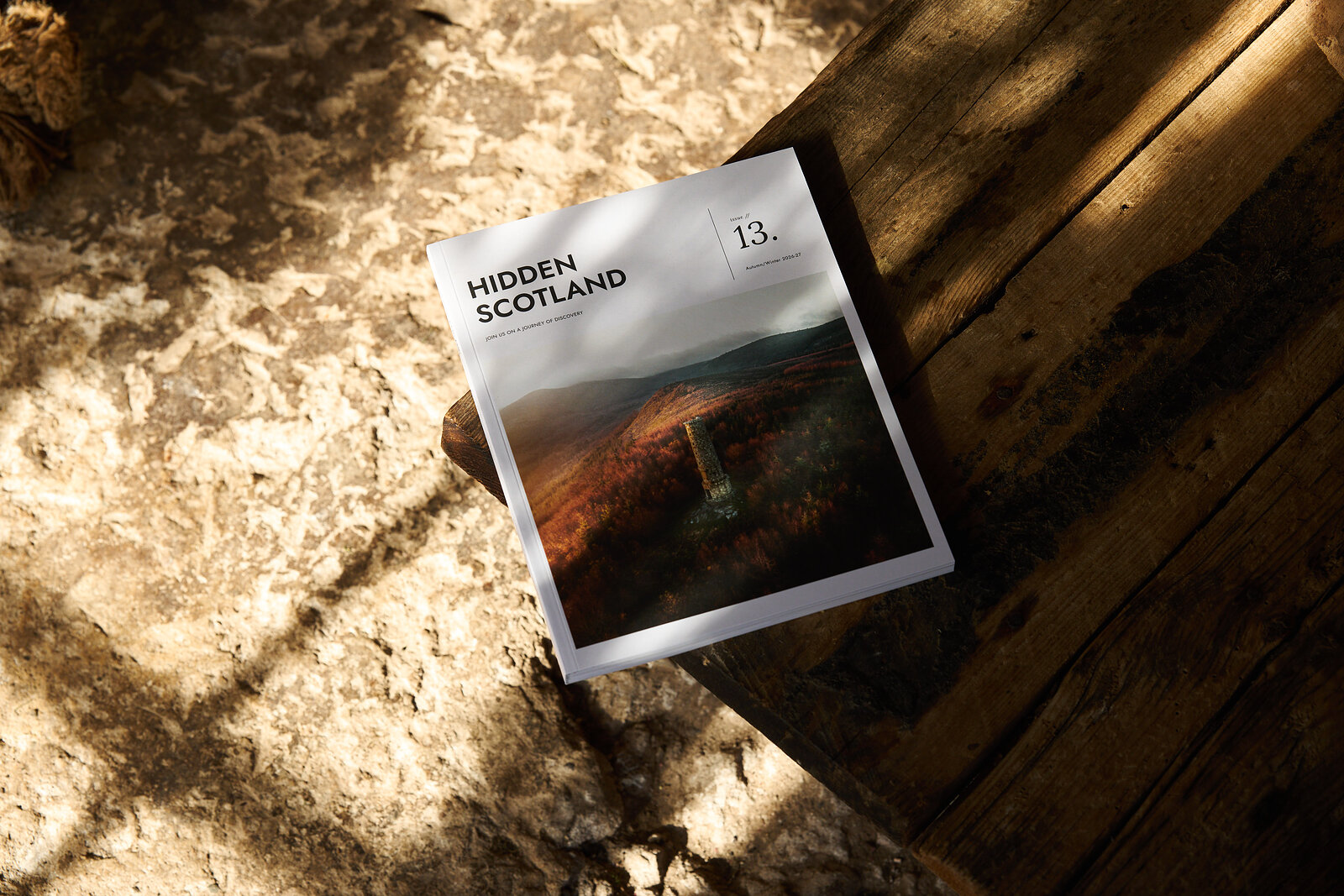 Issue 13 lying in dappled window light