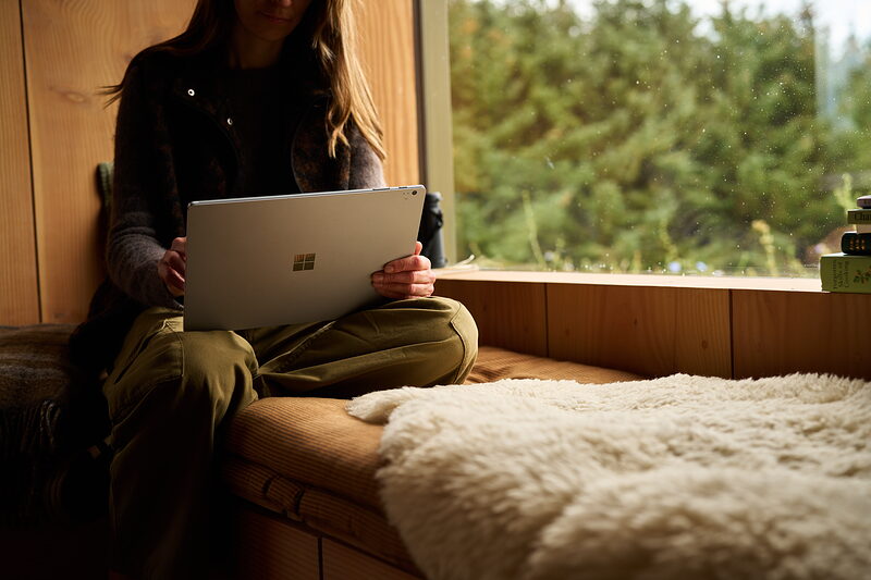 Hidden Scotland read on a tablet in a window seat