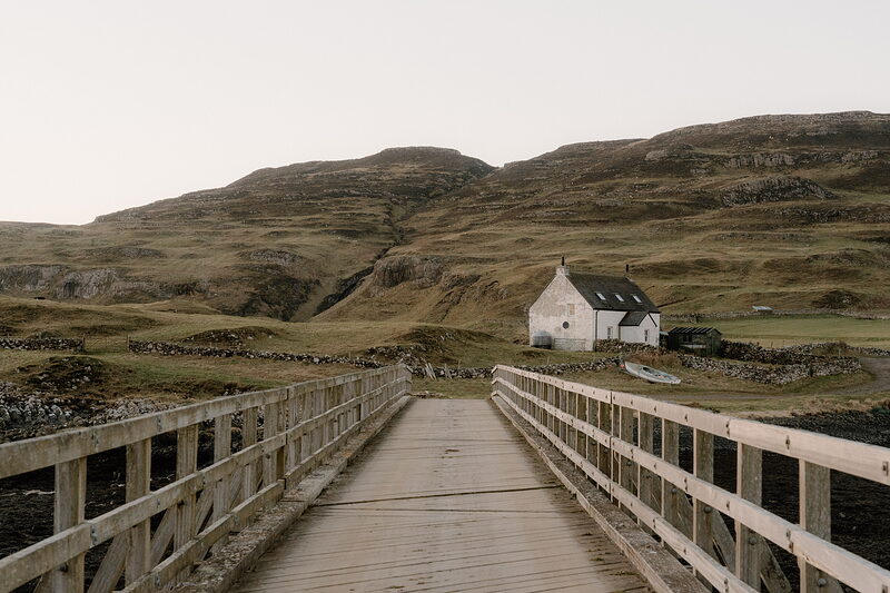 A walk from Canna over the bridge to Sanday's white beach