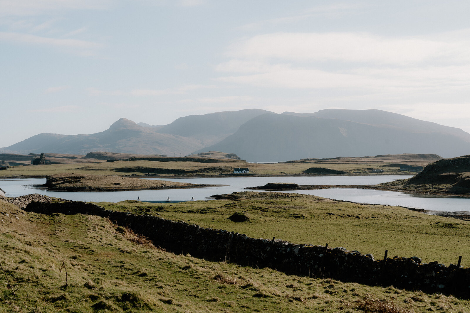 Sea lochs and inlets wind beneath distant hills on the Isle of Canna.