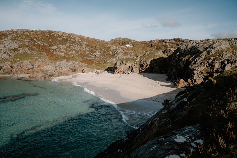 Achmelvich Beach walk to the Hermit's Castle