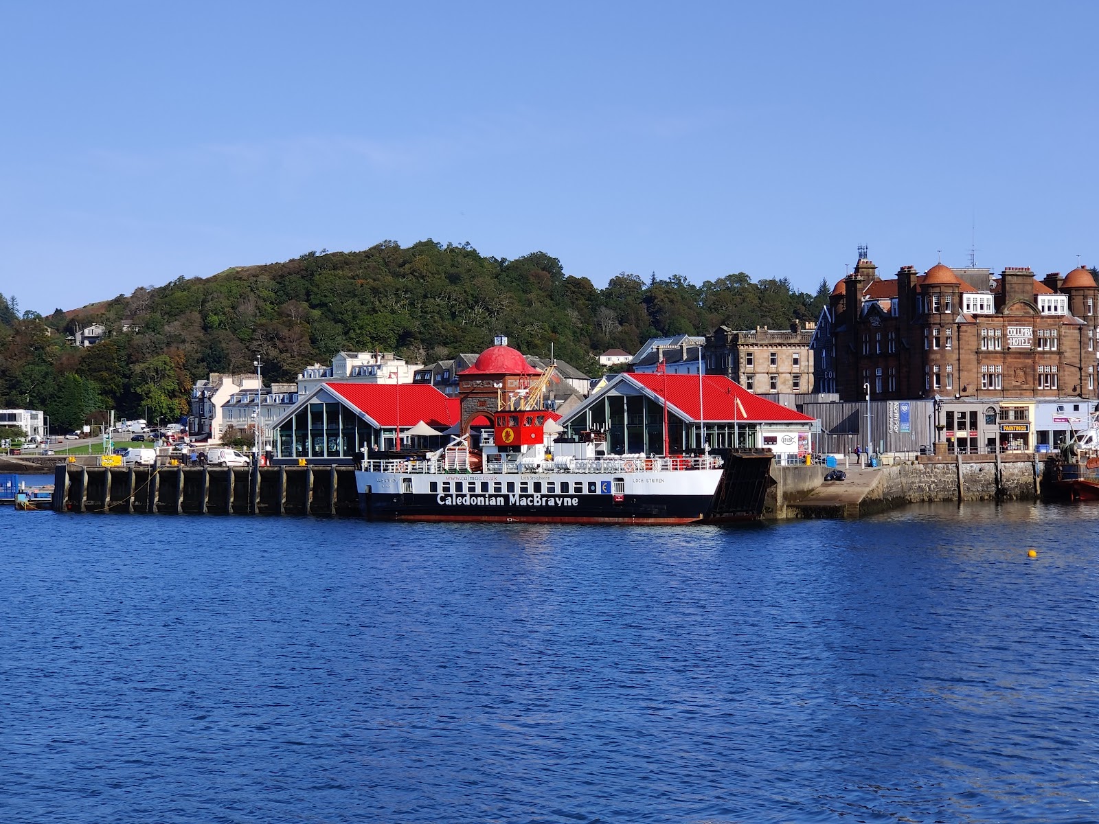 The CalMac terminal on Oban's waterfront.