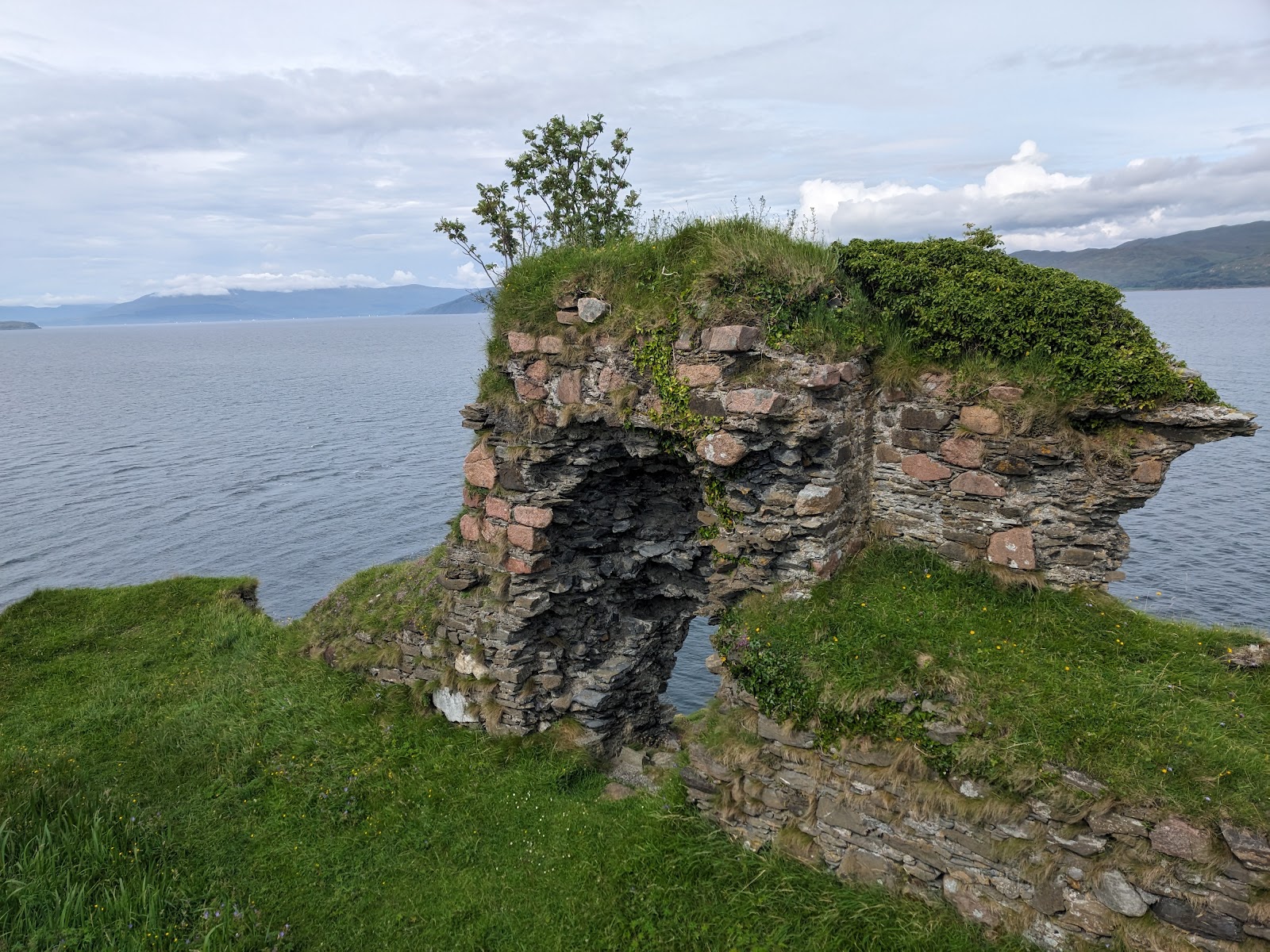 Crumbling walls of the castle above Loch Linnhe.