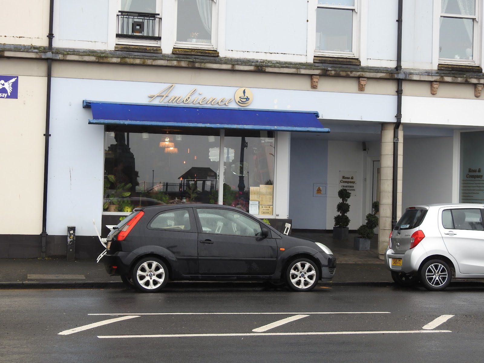 The front of Ambience on Victoria Street, Rothesay, under its blue awning.