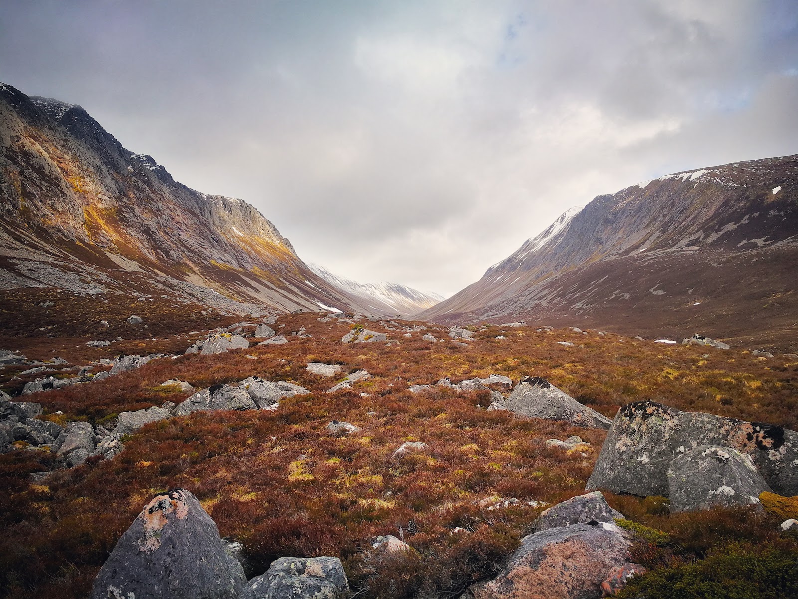 Autumn colour in the pass below the hills.