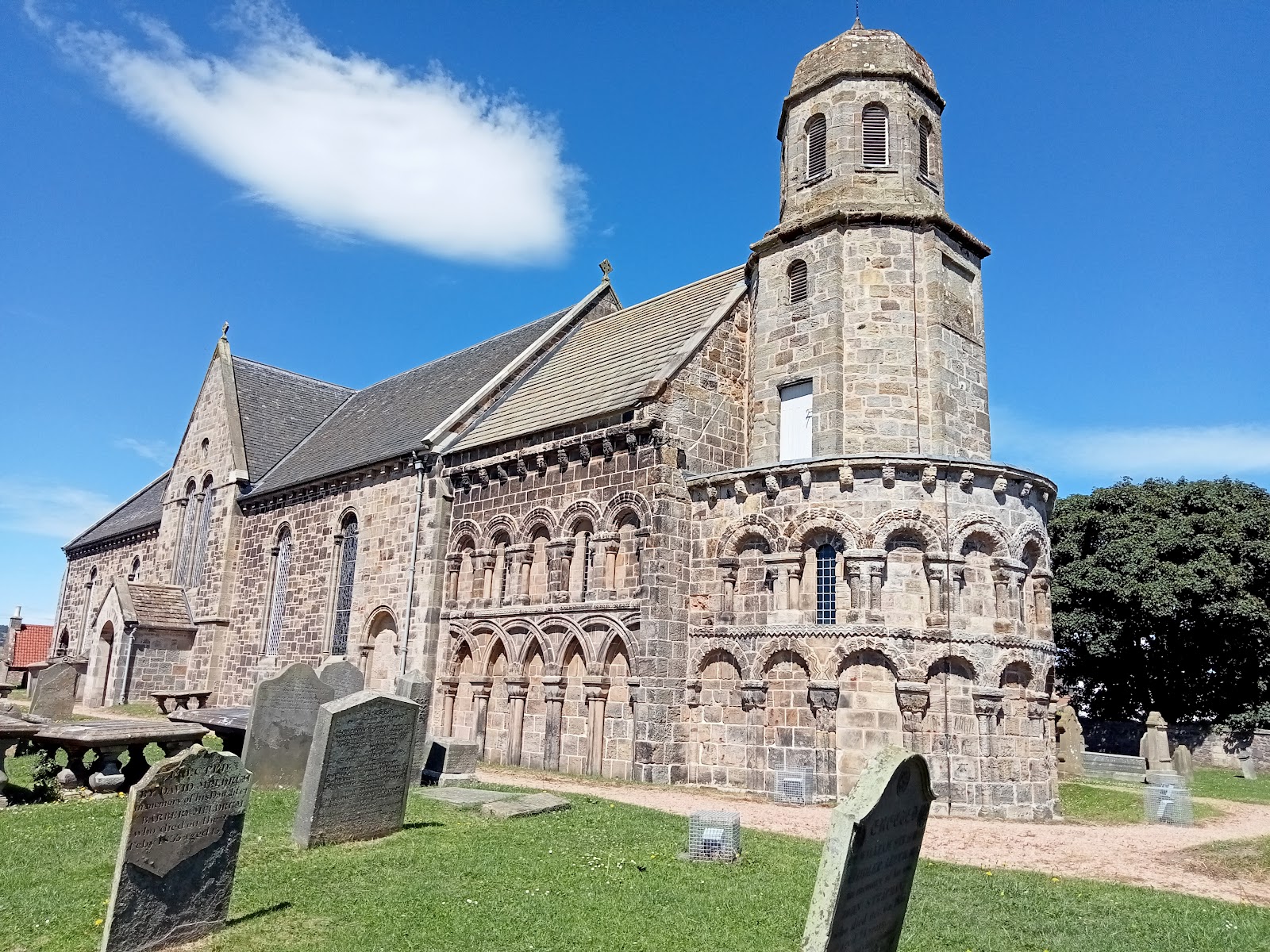 Leuchars' Norman kirk and lunch at Balgove Larder