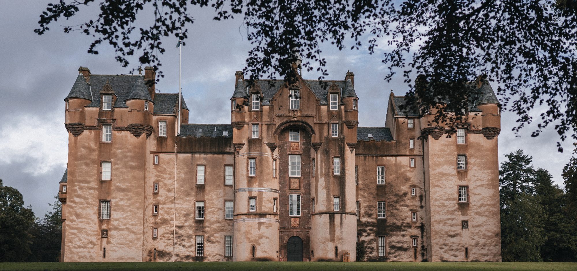 Fyvie Castle south front with twin towers