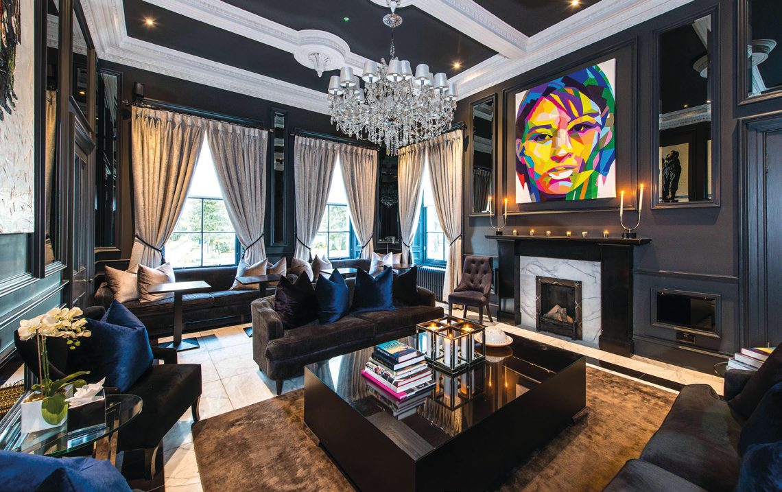 Drawing room with pop-art portrait
