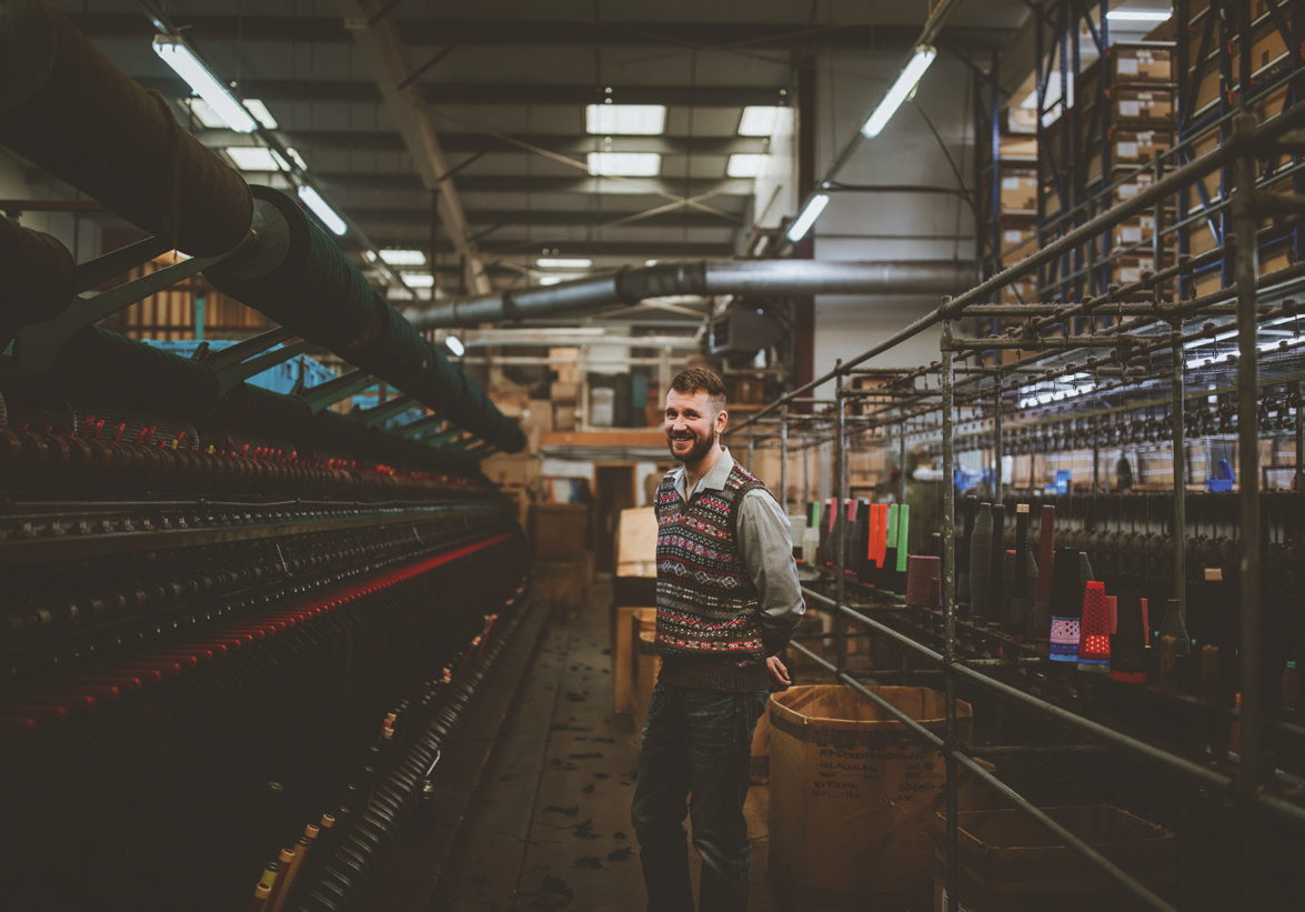Knitting machines on the Jamiesons of Shetland factory floor