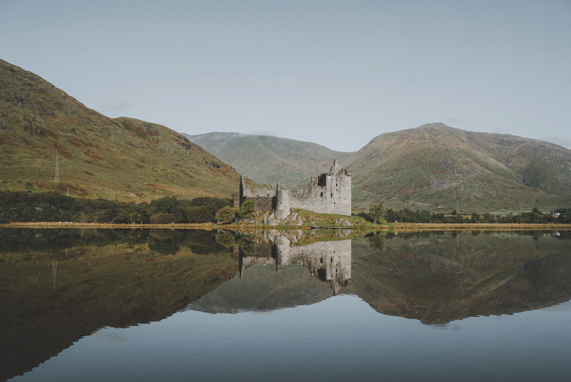 Kilchurn Castle reflected at the head of Loch Awe