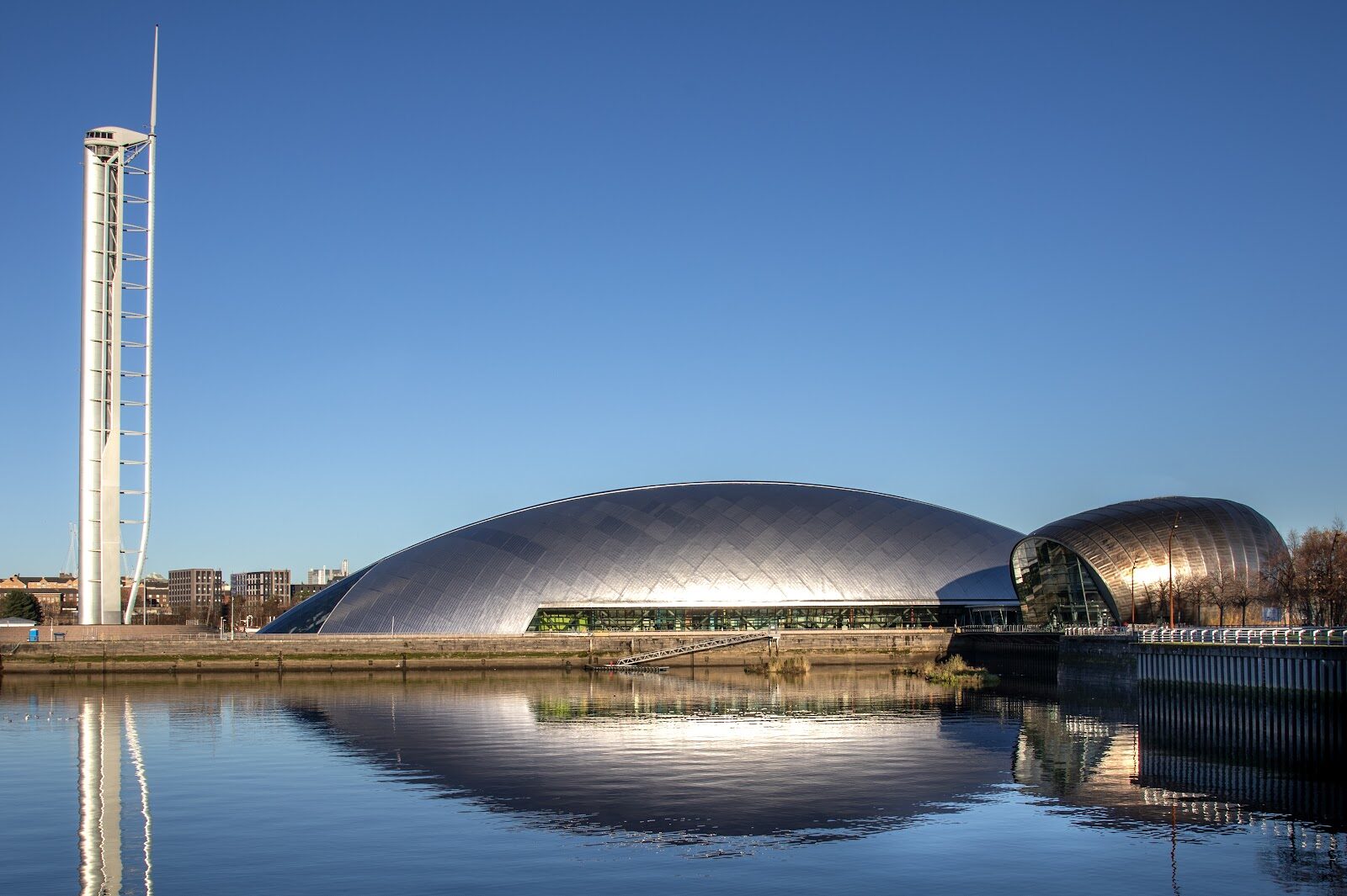 Glasgow Science Centre on a wet day