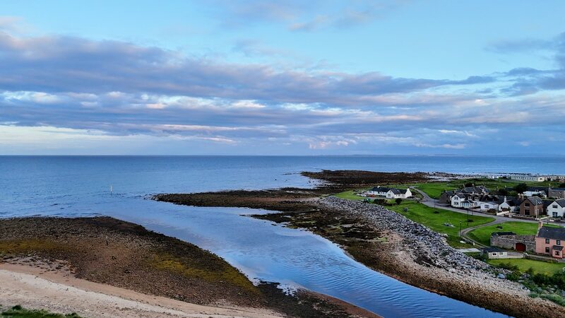Brora beach and harbour