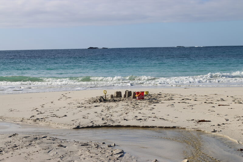 Looking for treasure on a Shetland beach