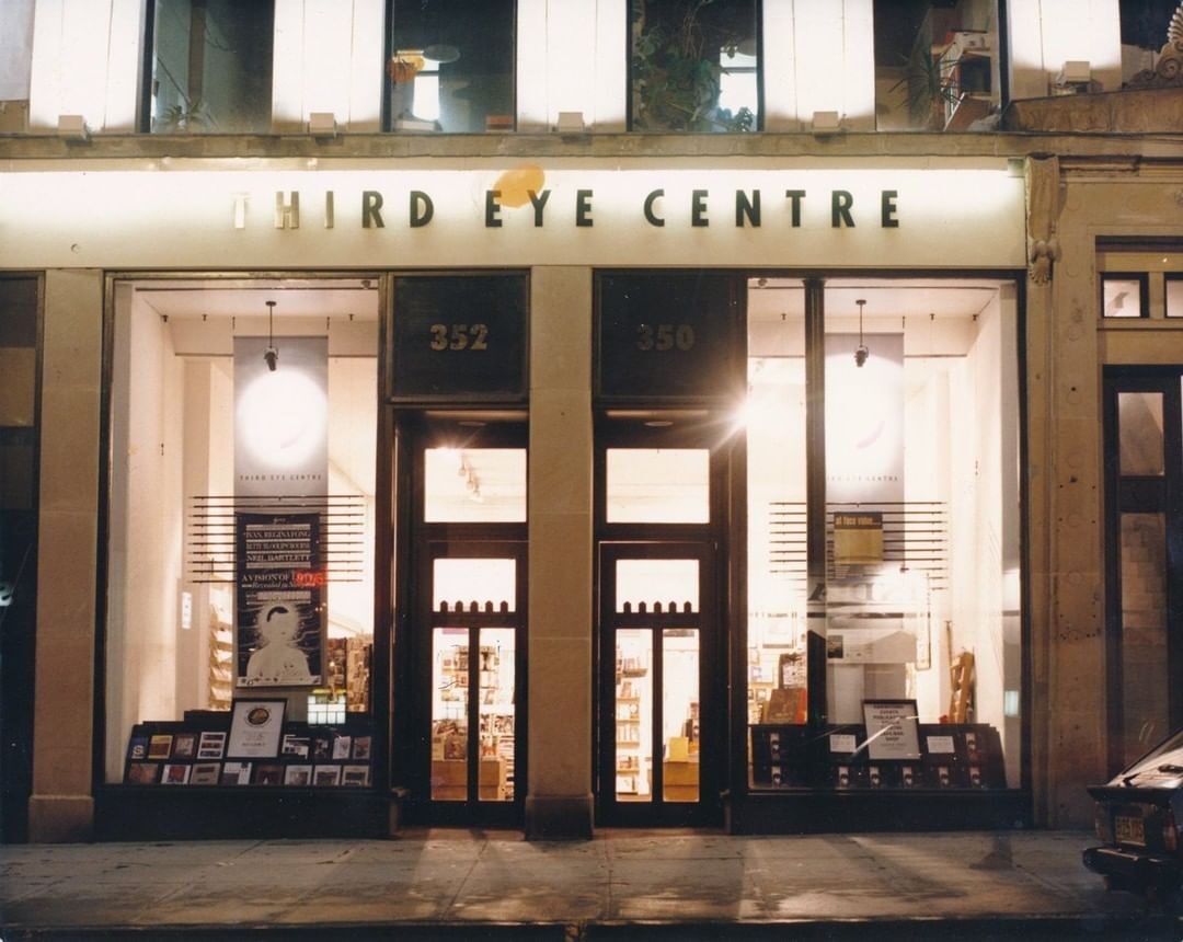 The lit front of the Centre for Contemporary Arts on Sauchiehall Street.