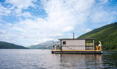 Sauna on a boat, Perthshire