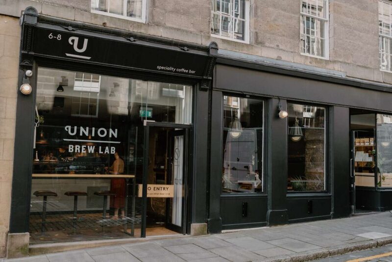 Union Brew Lab specialty coffee bar frontage on a quiet street